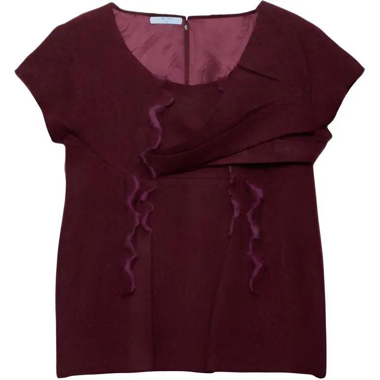 PRADA Sweaters Women's Burgundy Crew Neck Moderate Other