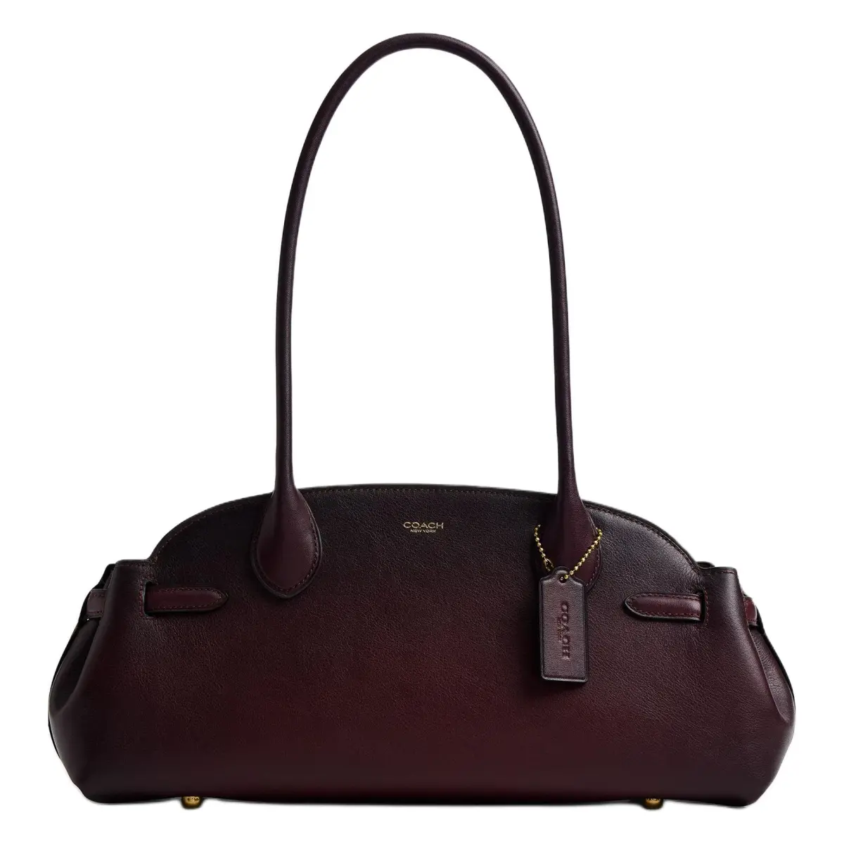 COACH Empire Carryall Cow Leather Shoulder Bag Large Women's Merlot Wine Red