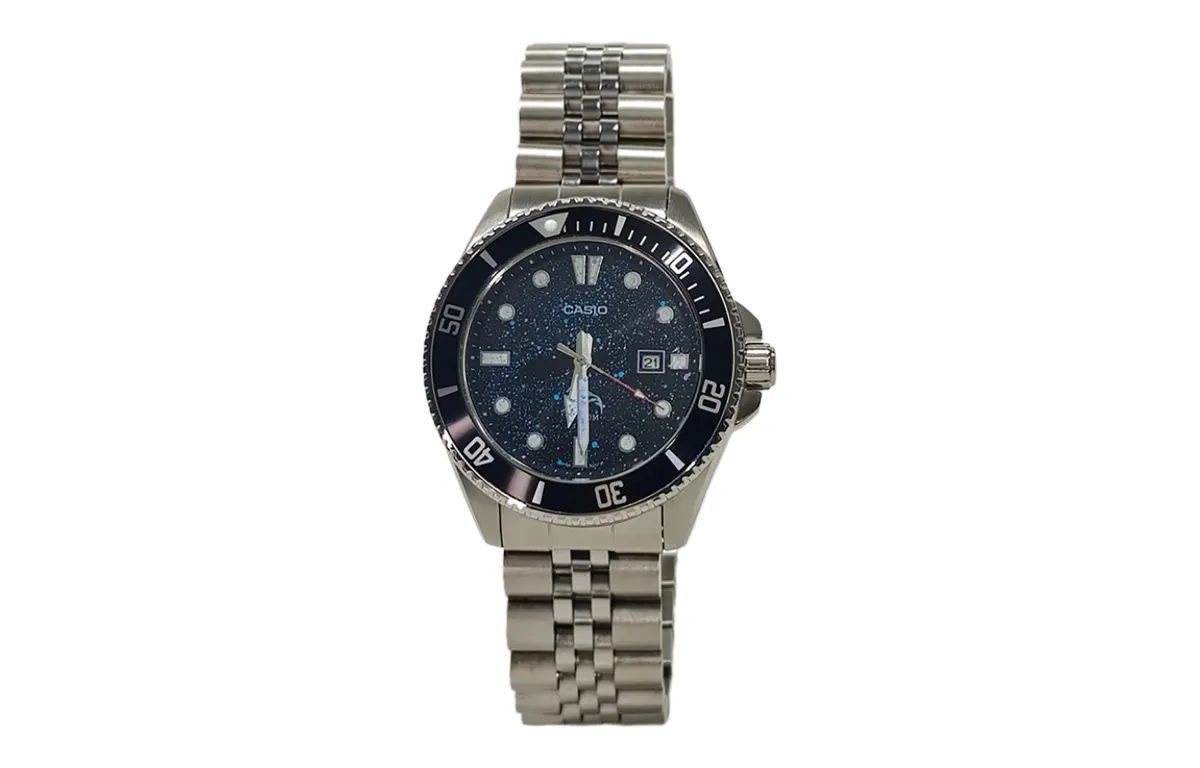 CASIO Custom Collection Quartz Movement Stainless Steel Strap Unisex Blue Dial