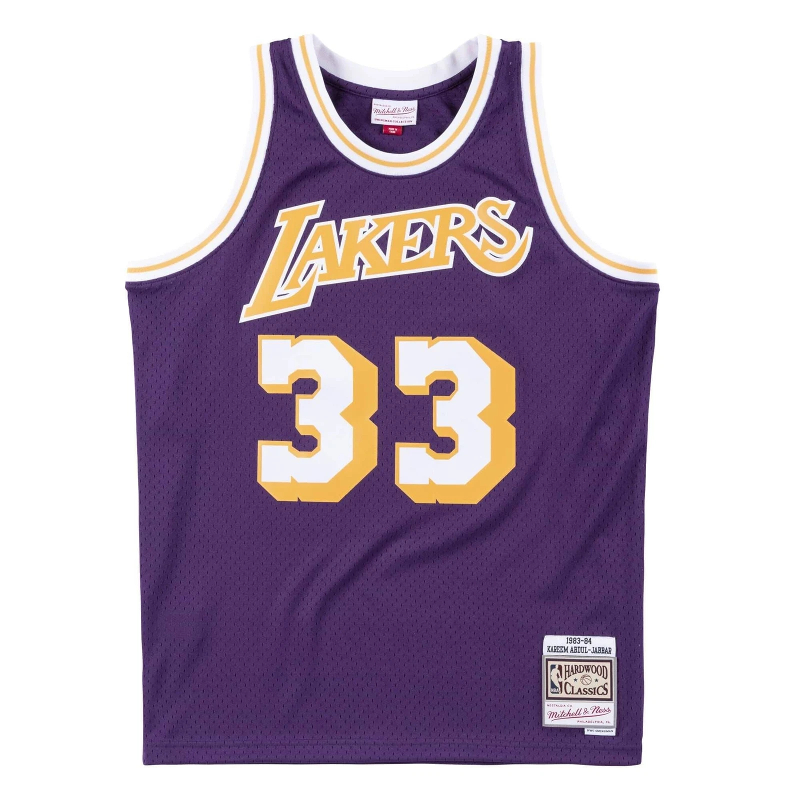 Mitchell & Ness Los Angeles Lakers Away 1983 84 Kareem Abdul Jabbar Swingman Jersey