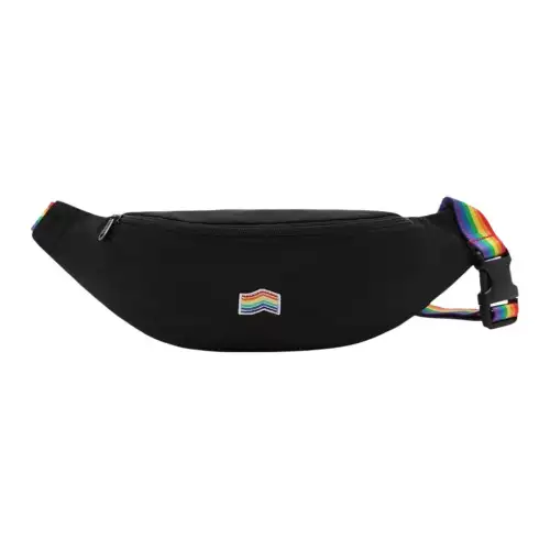 Vans Embroidery Fanny Pack, Shoulder Bag, Crossbody Bag, Sling Bag Unisex Black
