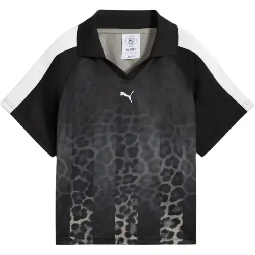 PUMA T Shirts Women's Black Polo Collar Straight Fit
