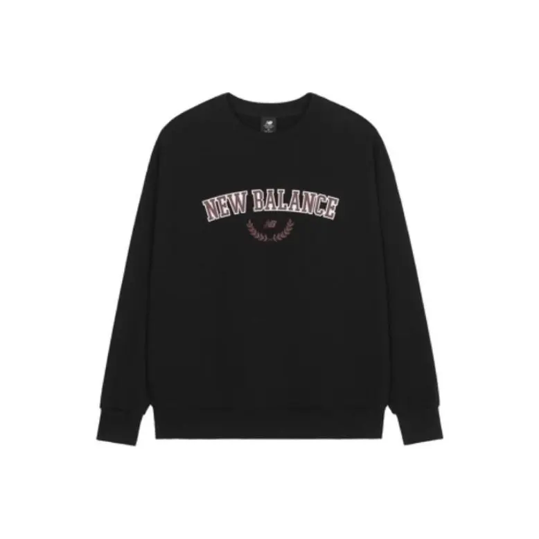 New Balance Sweatshirts Unisex Black Crew Neck Moderate Regular