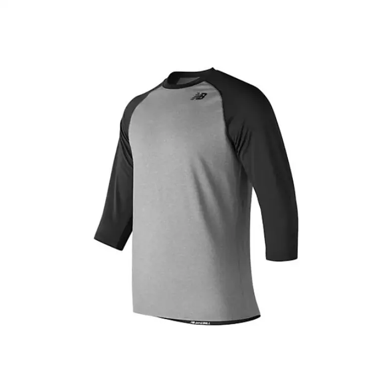 New Balance T Shirts Men's Gray Crew Neck Thin Straight Fit