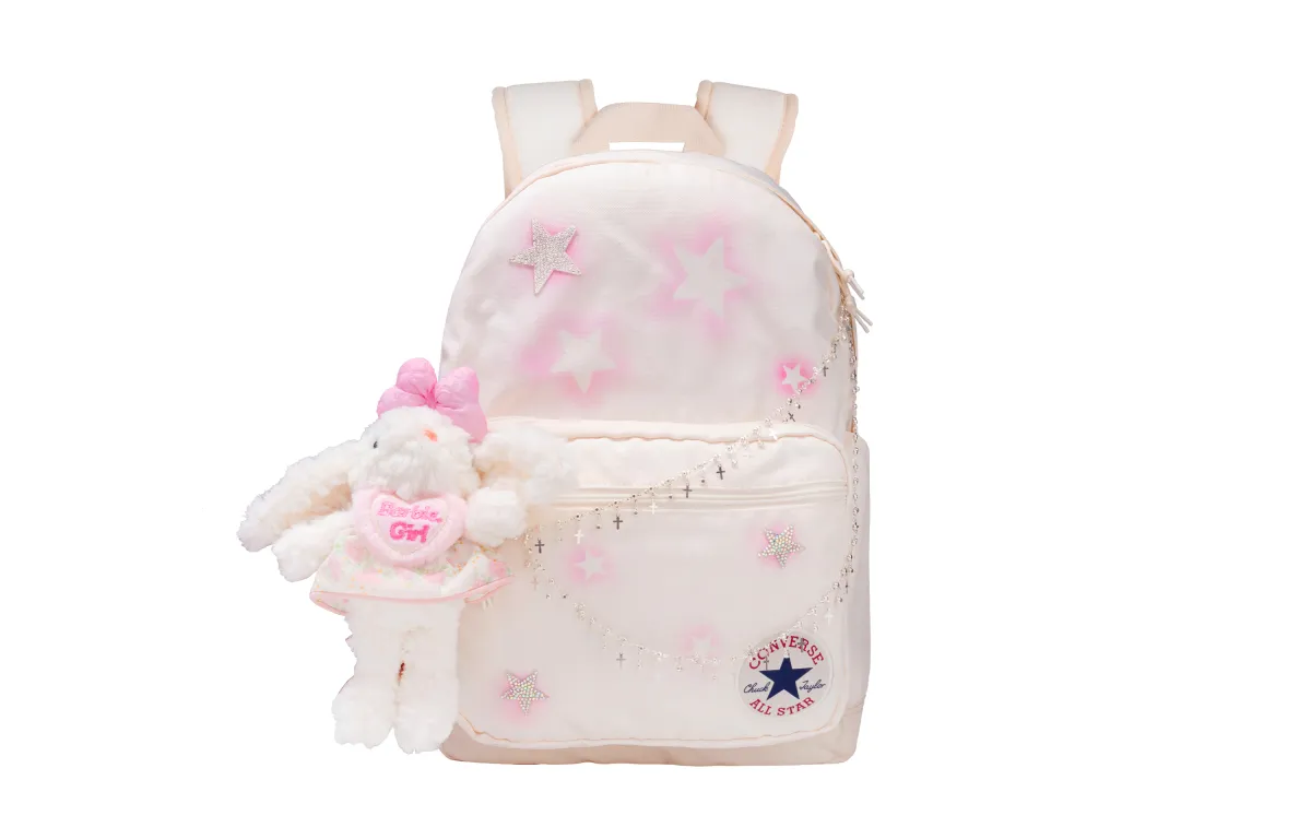 Converse Polyester Hand Drawn, Galaxy Rabbit Language Backpack Unisex Ivory