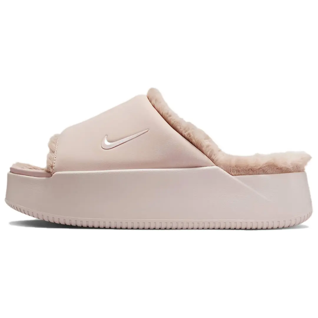 Nike Calm Elevation Rubber Slide Slippers Women's Beige Pink