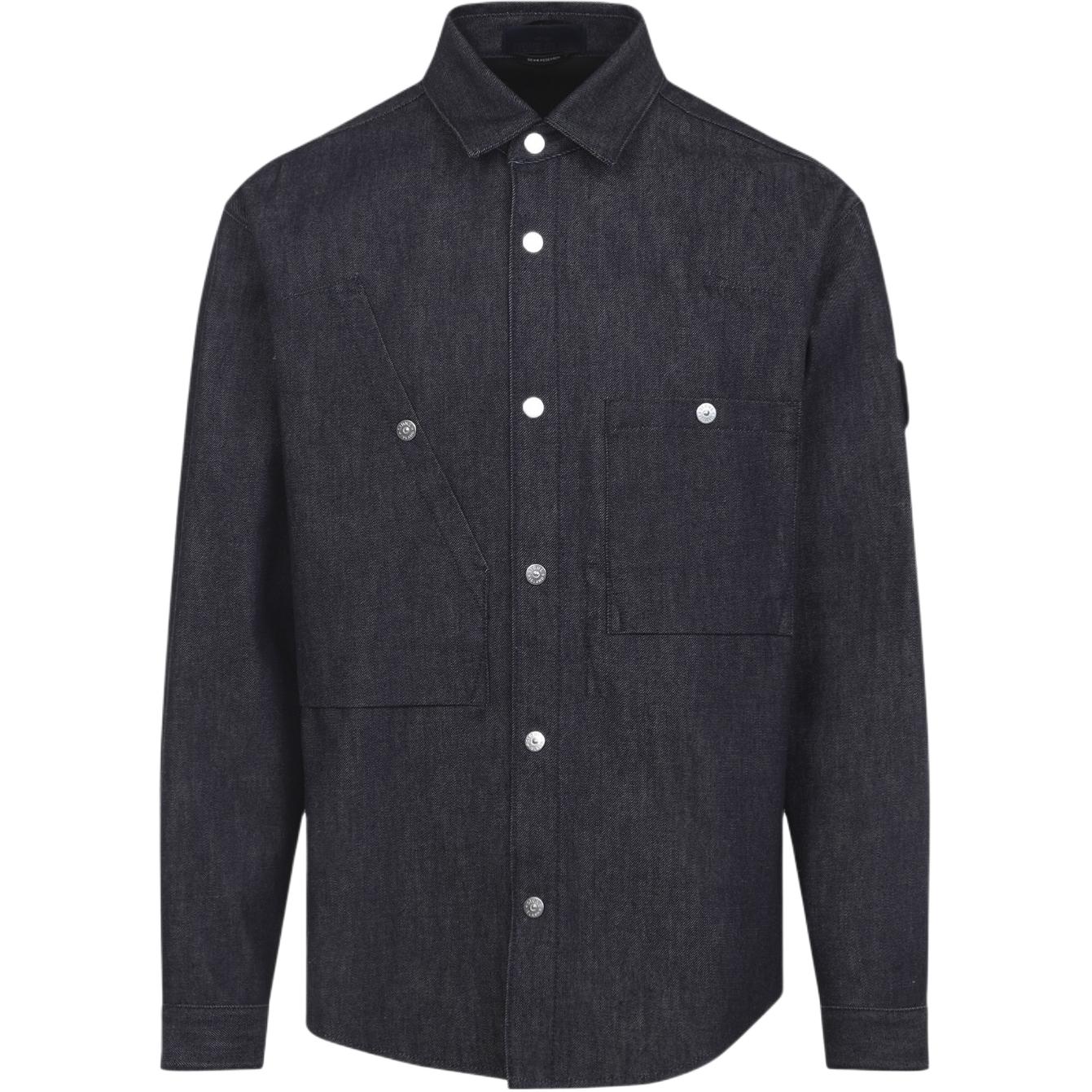 STONE ISLAND Stone Island Denim Research Denim Series DENIM-RAW 13.5oz Raw Cow Denim Jacket Asymmetric Pocket Long Sleeve Shirt Jacket Men's Style