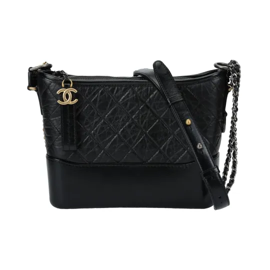 CHANEL Gabrielle Cow Leather Material Hobo Bag Shoulder Bag, Crossbody Bag Medium Women's Black