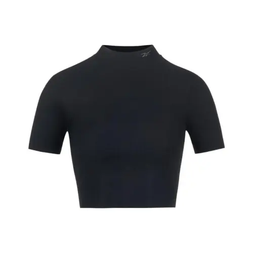Reebok Crop Tops Women's Black Crew Neck Moderate