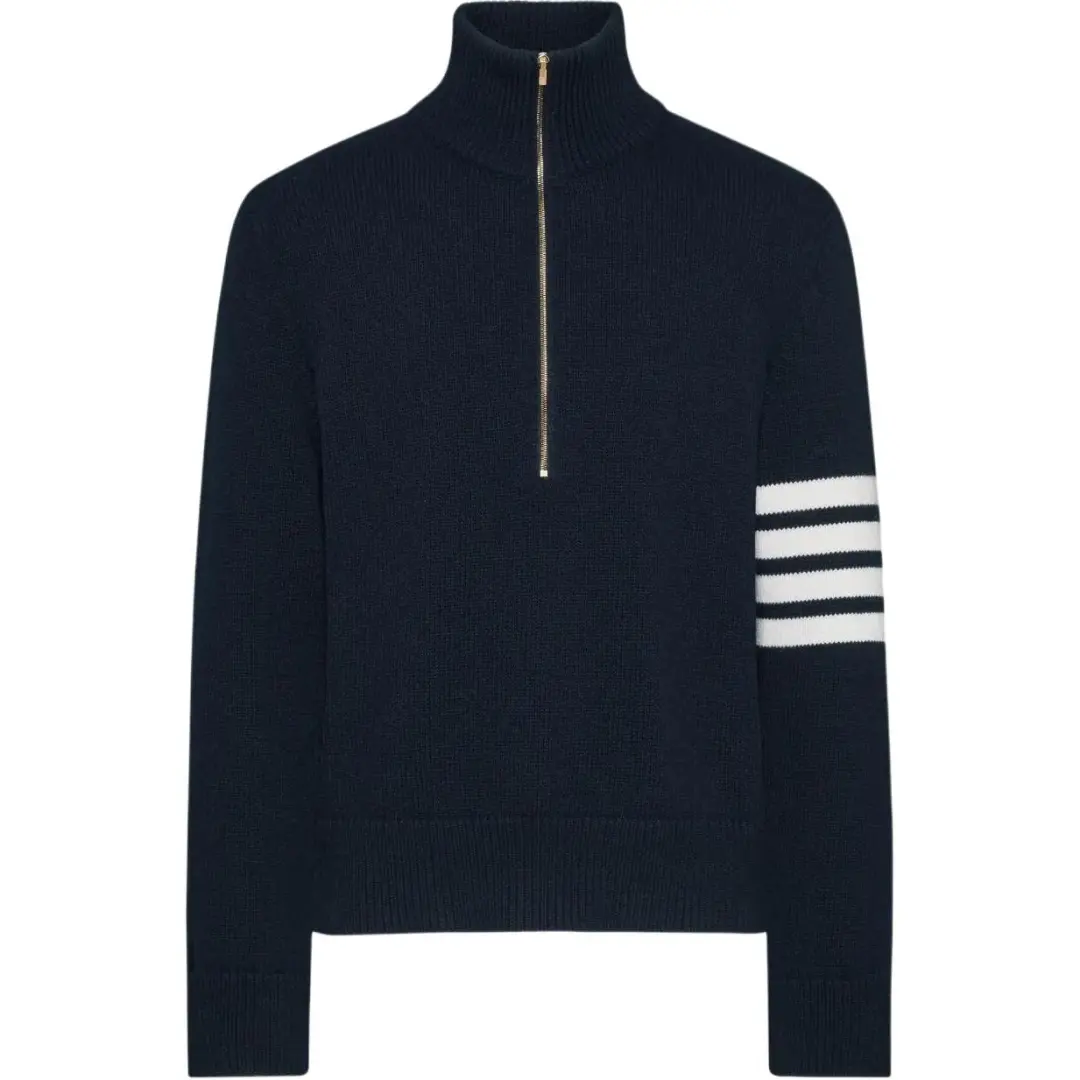 Thom Browne 4-Bar funnel-neck wool sweater