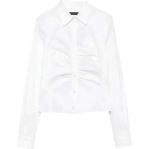 Balenciaga ruched long-sleeve shirt