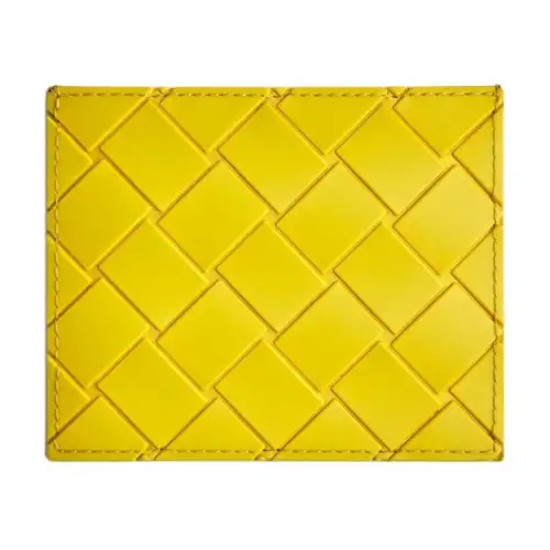 Bottega Veneta With Cow Leather And Sheepskin Card Holder Men's Yellow Fragrant Plum
