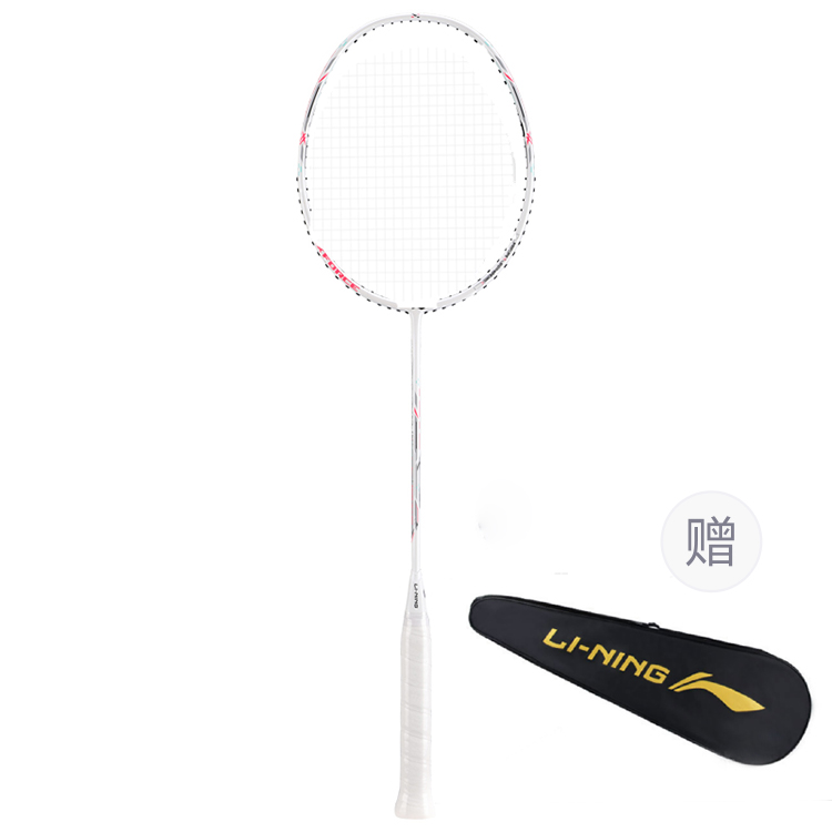 Li Ning Thunder Mini Cannon Badminton Rackets Control Type All around Defense Entry level Unisex Single Racket White