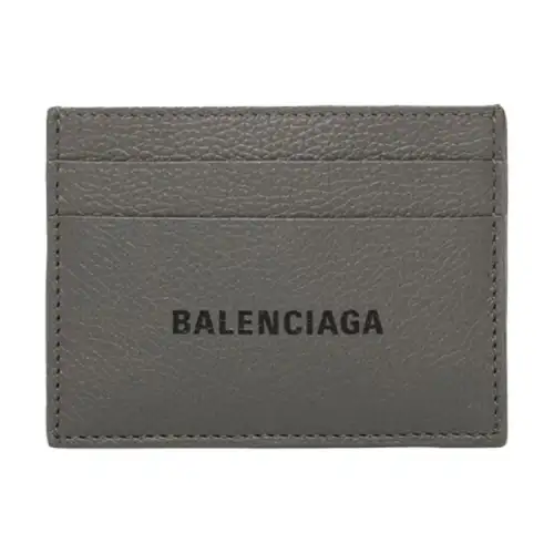 Balenciaga Cash Minimalist Fashion Cow Leather Card Holder Unisex Dark Gray