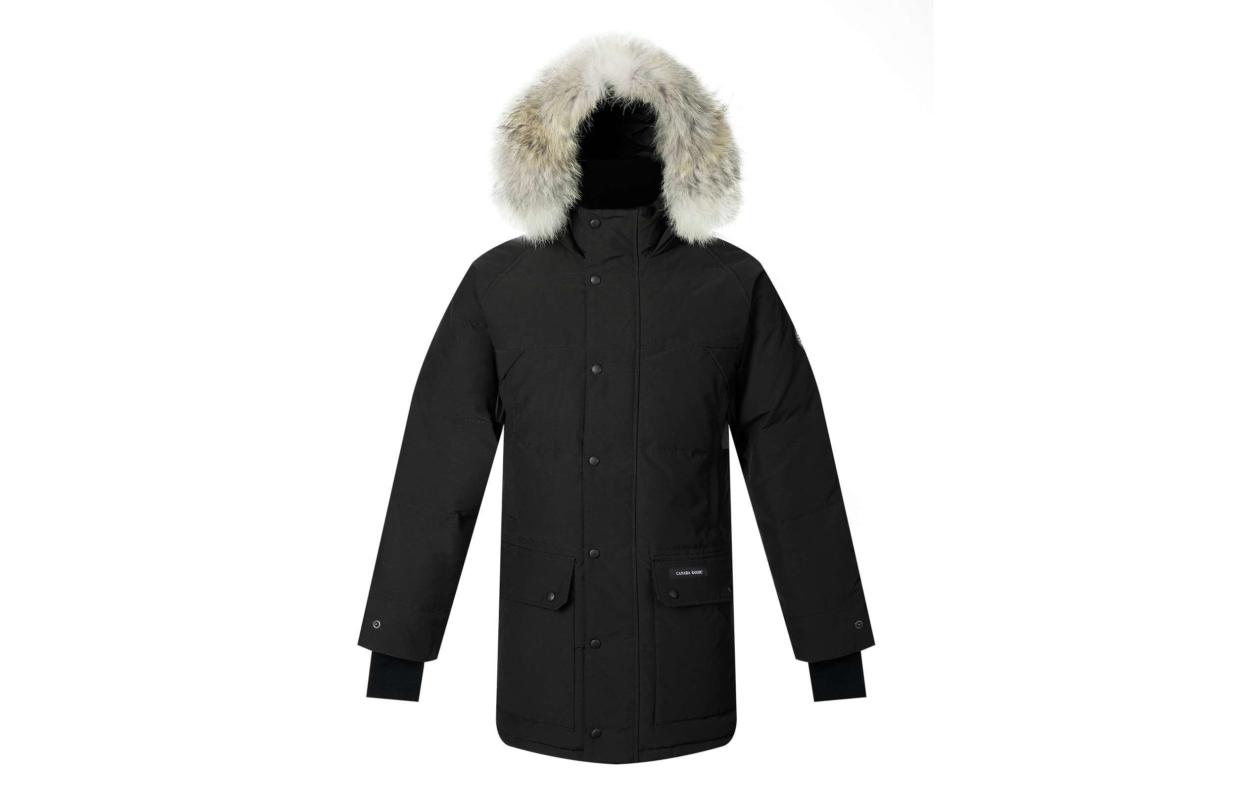 Canada Goose Winter velvet ski fitted coat with hood with zipper, black down jacket for men and women, duck down