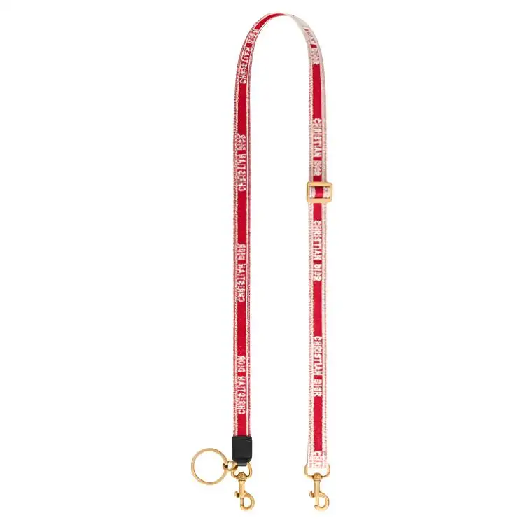 DIOR Embroidery Bag Straps Women's Raspberry