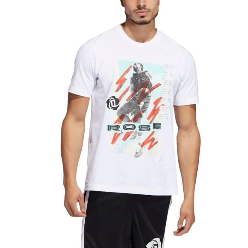 Adidas T-Shirts Men's White Crew Neck Moderate Straight Fit