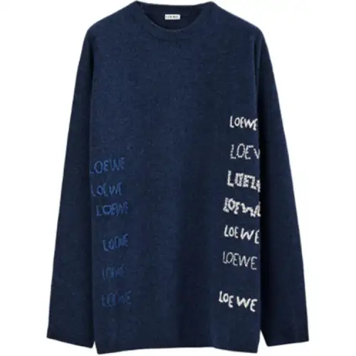 LOEWE Sweaters Men's Dark Blue Crew Neck Moderate Other
