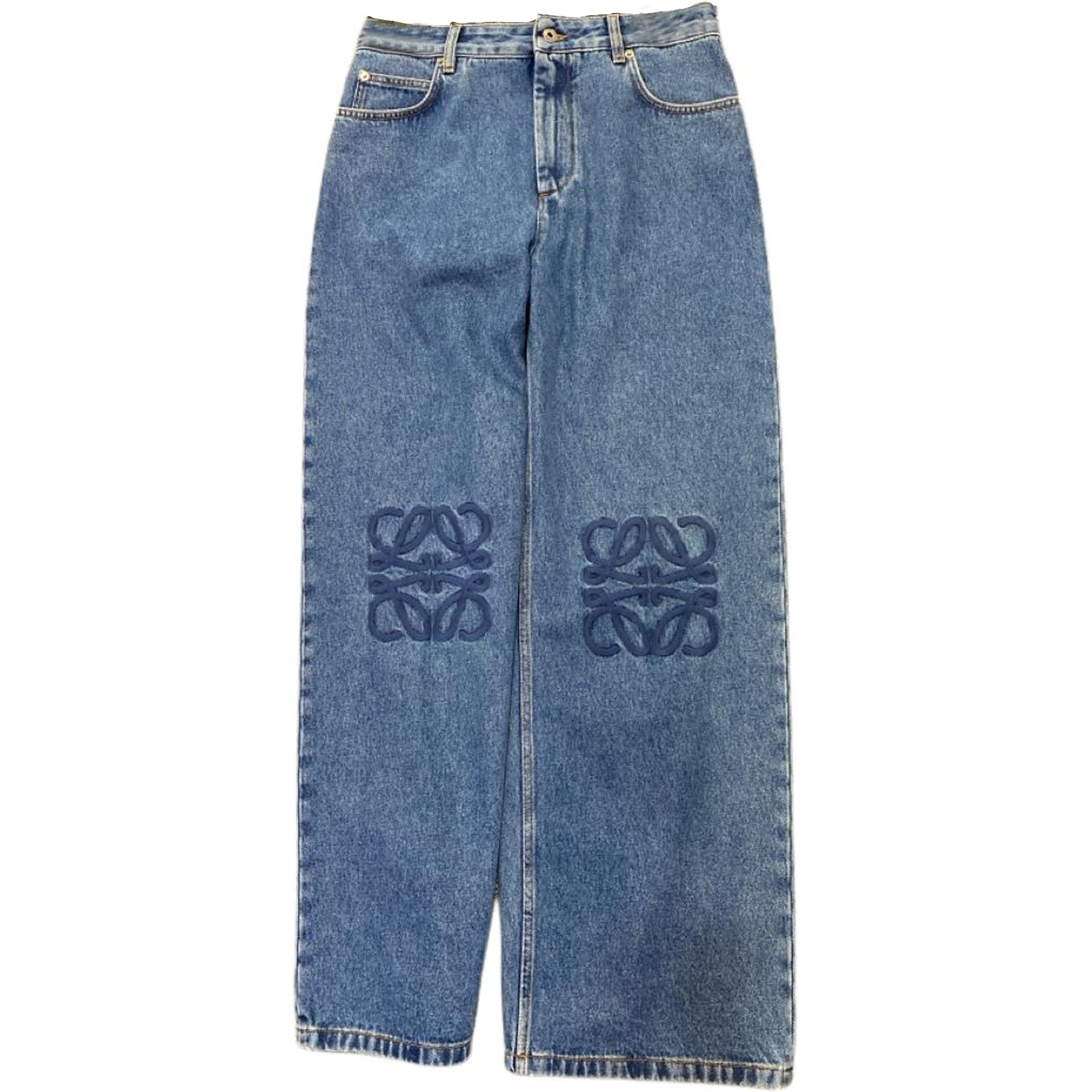 Женские джинсы LOEWE Embroidered Jeans (синие)