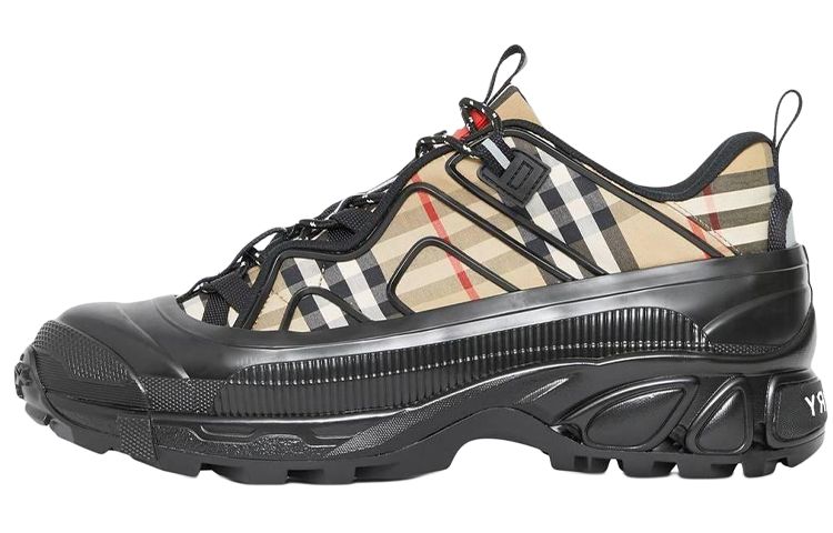 Burberry Burberry Arthur популярный со шнурками Низкая банда жизнь для отдыха обувь мужской стиль Коричневый черный