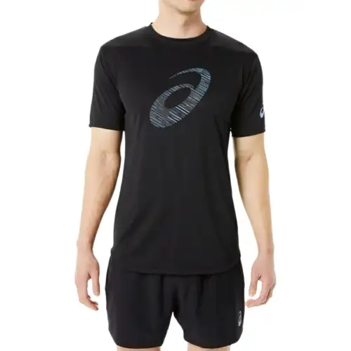 ASICS T Shirts Men's Black Crew Neck