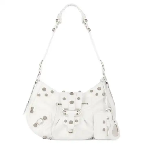 Balenciaga Le Cagole Cow Leather Crossbody Bags Medium Women's White