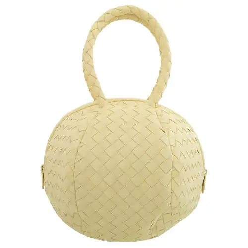 Bottega Veneta Leather Handbag Women's Light Yellow