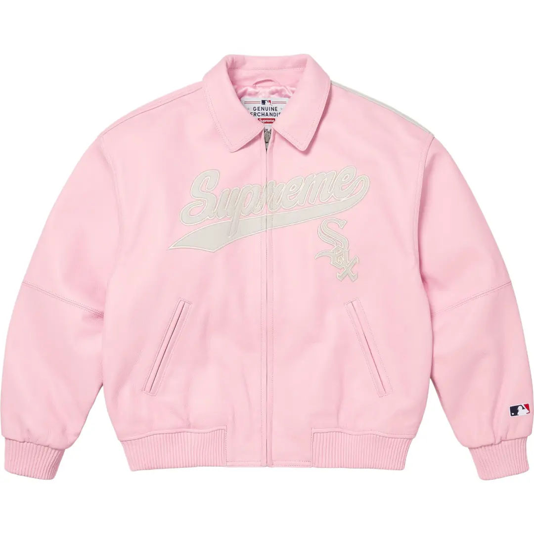 Supreme x Chicago White Sox FW25 WEEK5 Leather Varsity Jacket Jackets & Coats Unisex