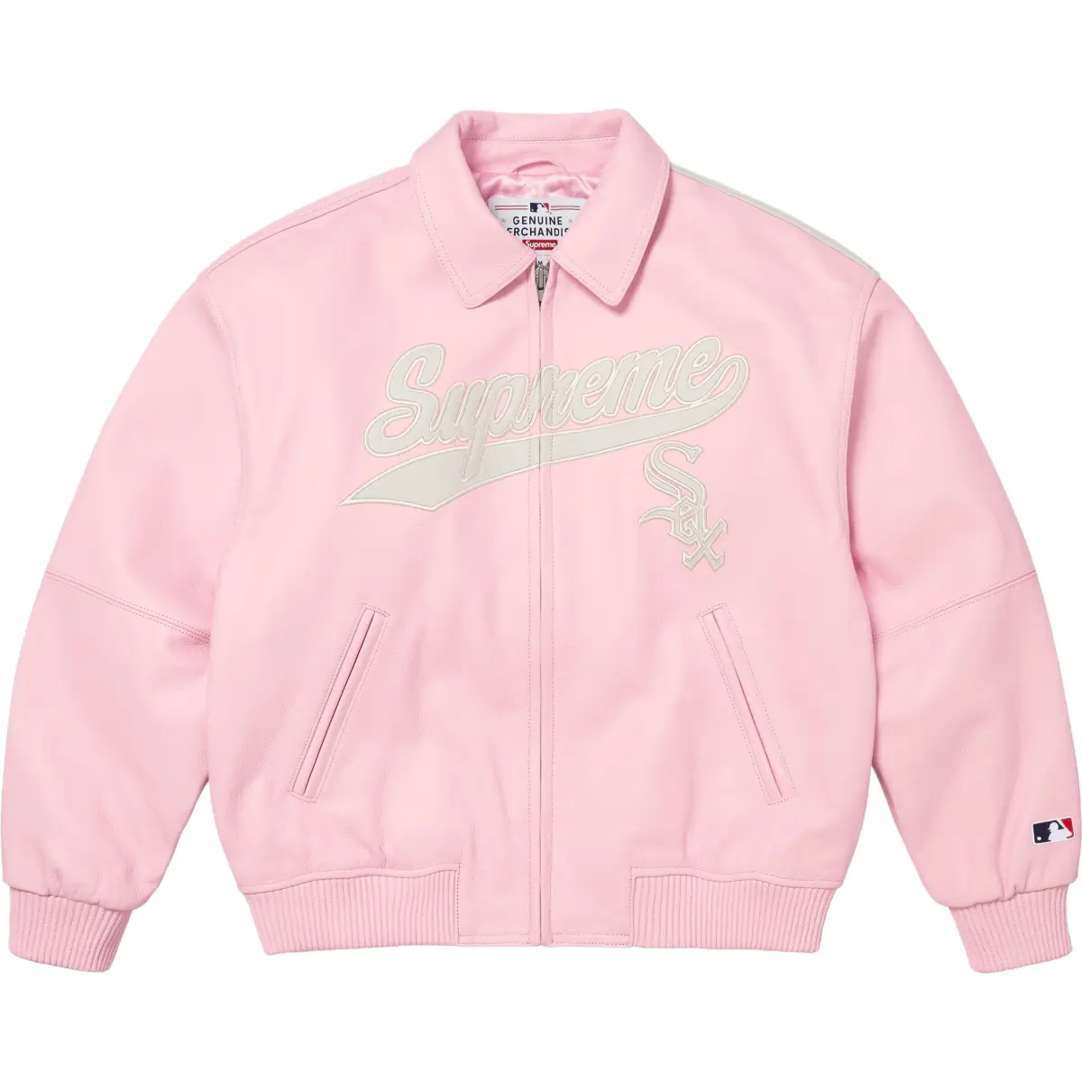 Supreme x Chicago White Sox FW25 WEEK5 Leather Varsity Jacket Jackets & Coats Unisex