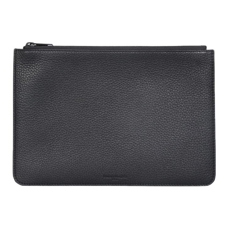 Maison Margiela Leather, Deerskin, Nylon Clutch Men's Black
