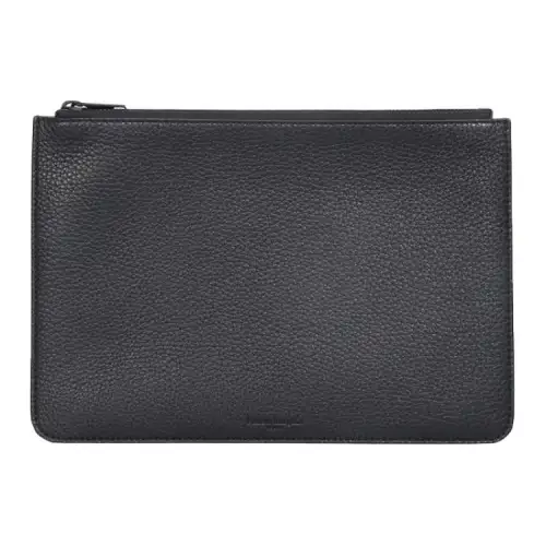 Maison Margiela Leather, Deerskin, Nylon Clutch Men's Black