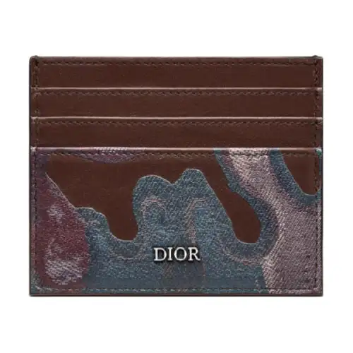 DIOR Smooth Cow Leather Card Holder Men's Brown