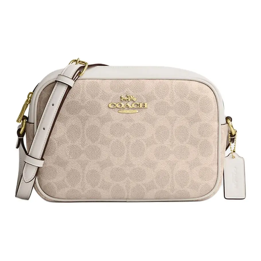 COACH JamieCrossbody Leather Crossbody Bags Small Women's Beige & White