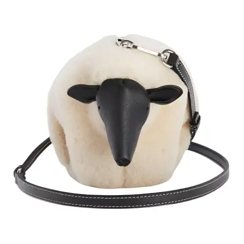LOEWE Cow Leather Crossbody Bags Mini Women's Natural/Black