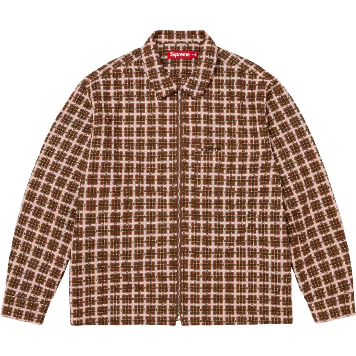 Supreme FW25 WEEK5 Metallic Plaid Zip Up Shirt Unisex