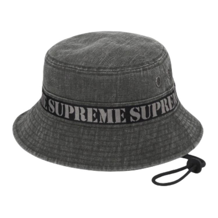 Панама Supreme SS23 WEEK17 STENCIL WEBBING BOONIE (черная)