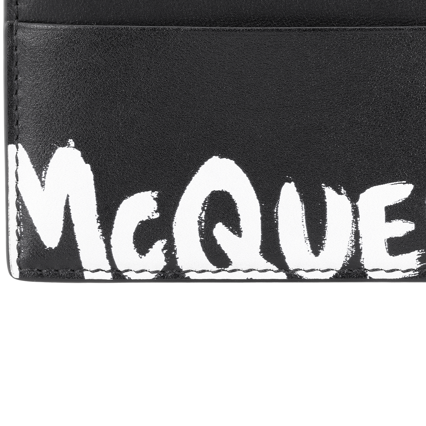 Мужской кардхолдер Alexander McQueen Graffiti Logo (черный) — фото 6