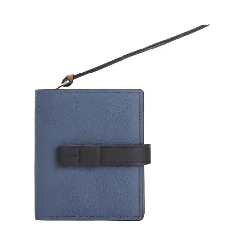 LOEWE Calfskin Wallet Women's Dark Blue