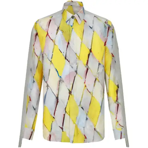 DIOR Quarterly New Products Shirts Men's Yellow Pointed Collar Moderate Shirt