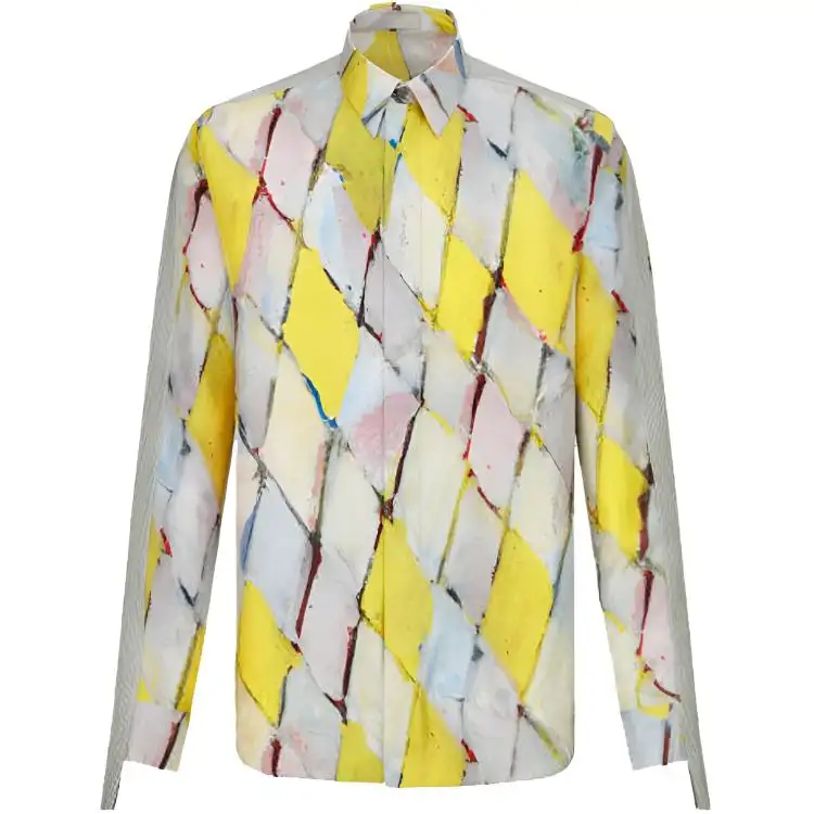 DIOR Quarterly New Products Shirts Men's Yellow Pointed Collar Moderate Shirt