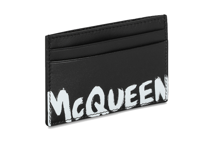 Мужской кардхолдер Alexander McQueen Graffiti Logo (черный) — фото 2