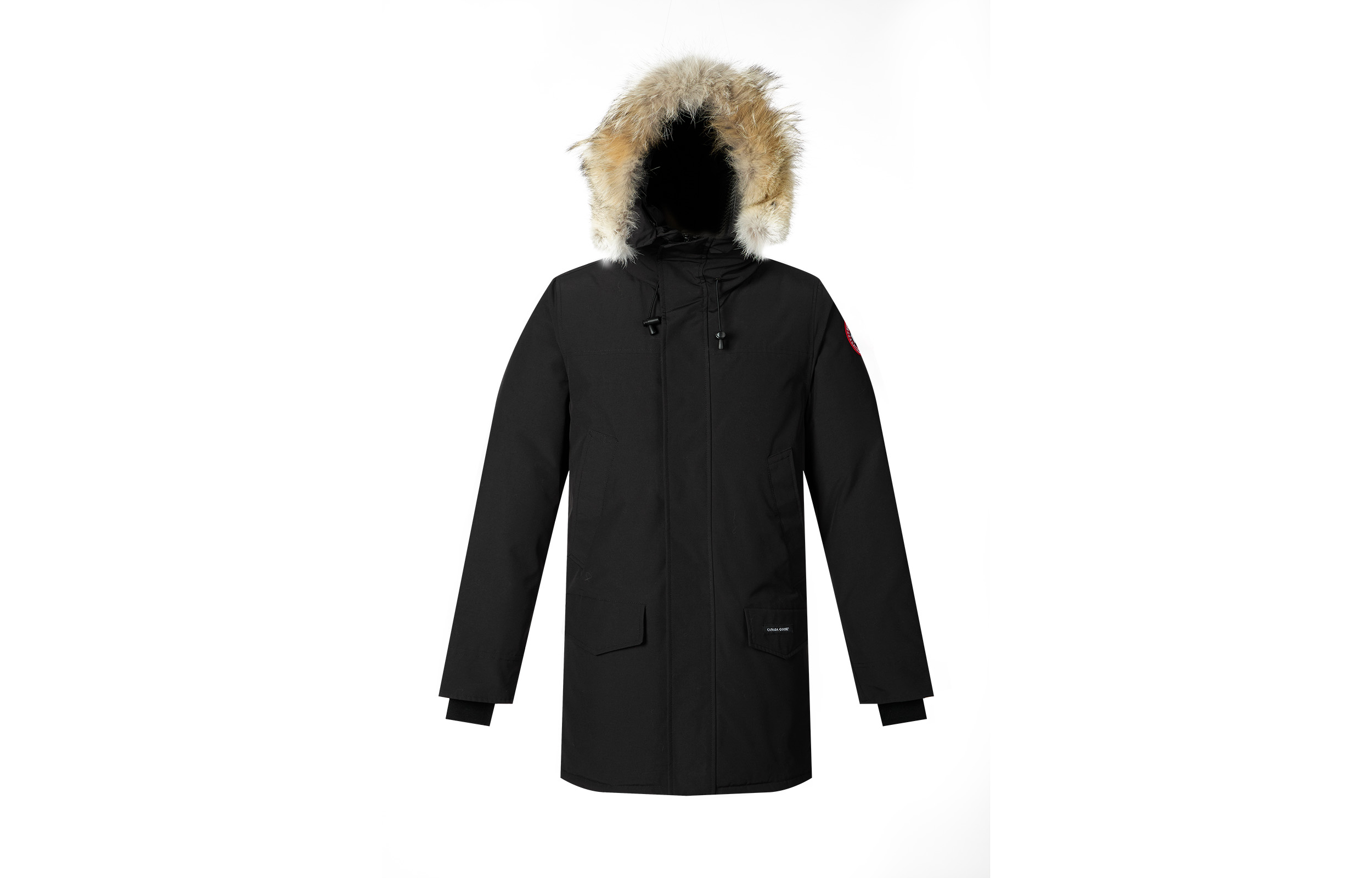Canada Goose Ski waterproof windproof keep warm long winter black down jacket with hood with zipper for men and women, with your logo imprint