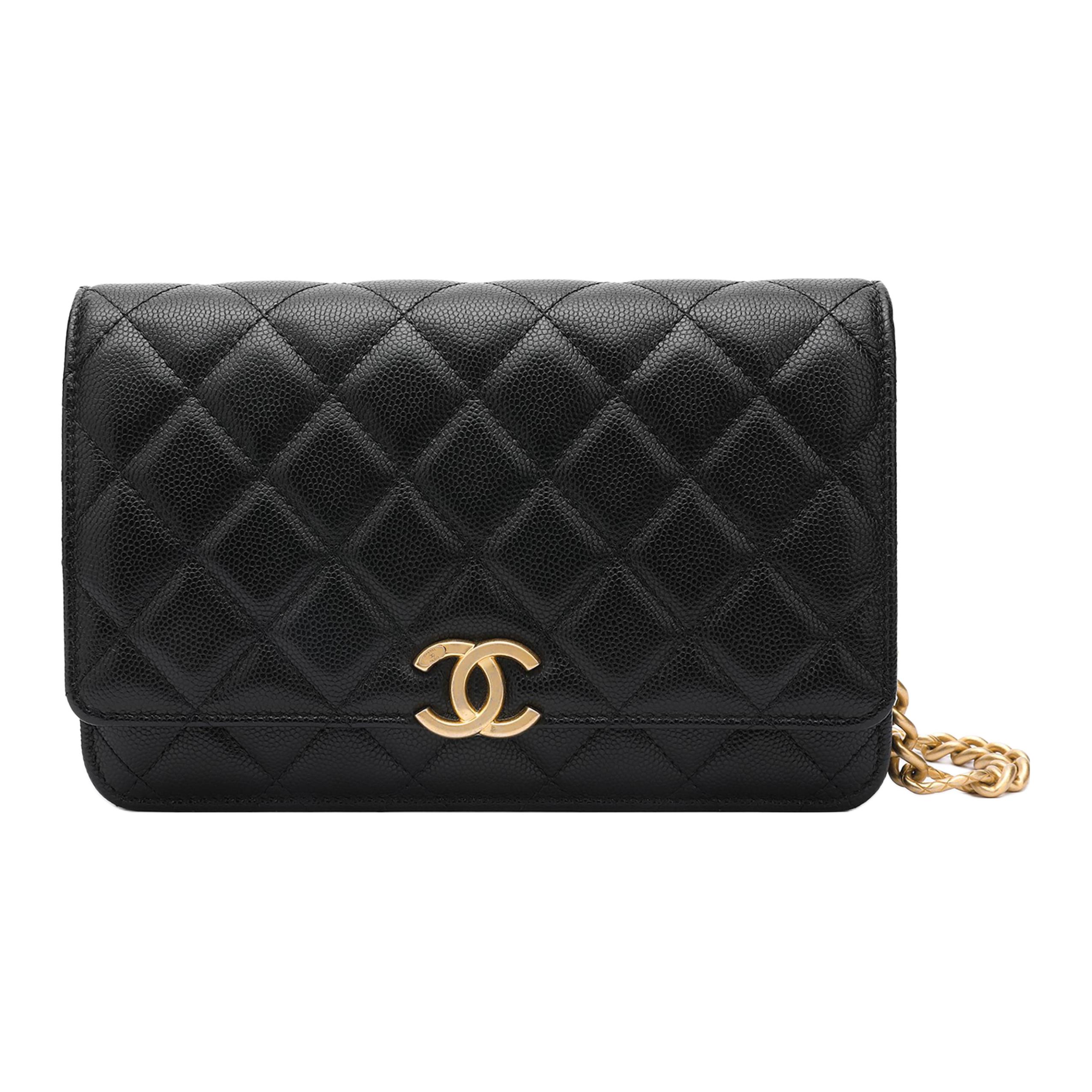 CHANEL WOC Grain Embossed Calfskin Shoulder Bag, Crossbody Bag Unisex Black