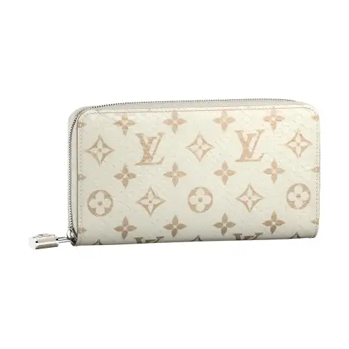 LOUIS VUITTON Zippy Python Skin Wallet Women's Milk White