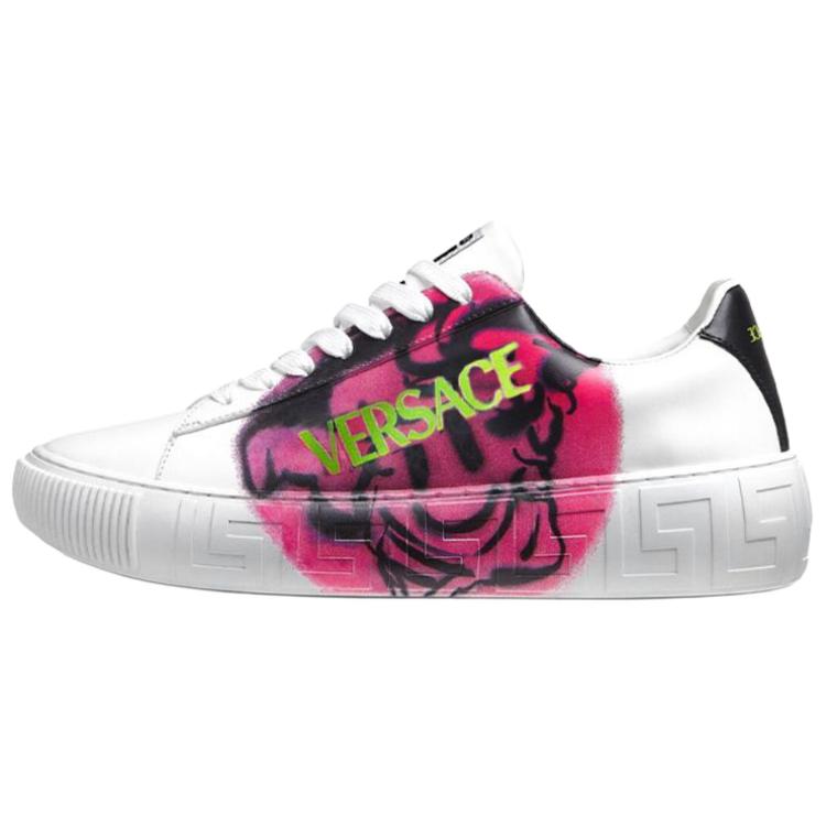 VERSACE Медуза Тег Греческое Возвращение принт Низкая банда популярный панель обувь мужской стиль белый розовый
