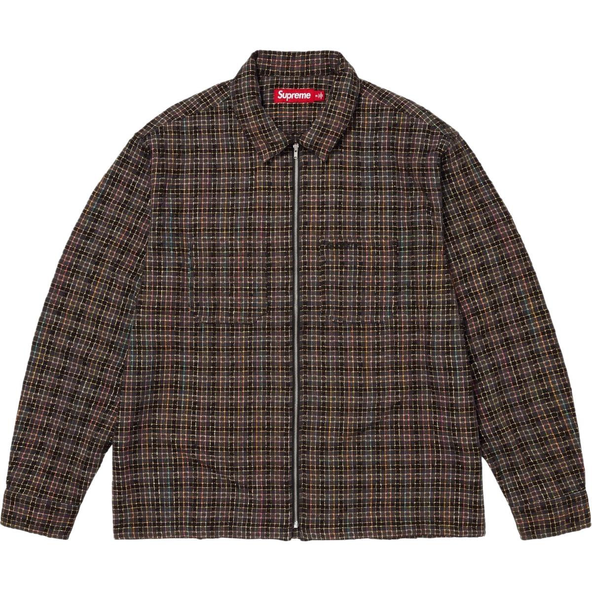 Рубашка Supreme Metallic Plaid Zip Up Shirt (в клетку)