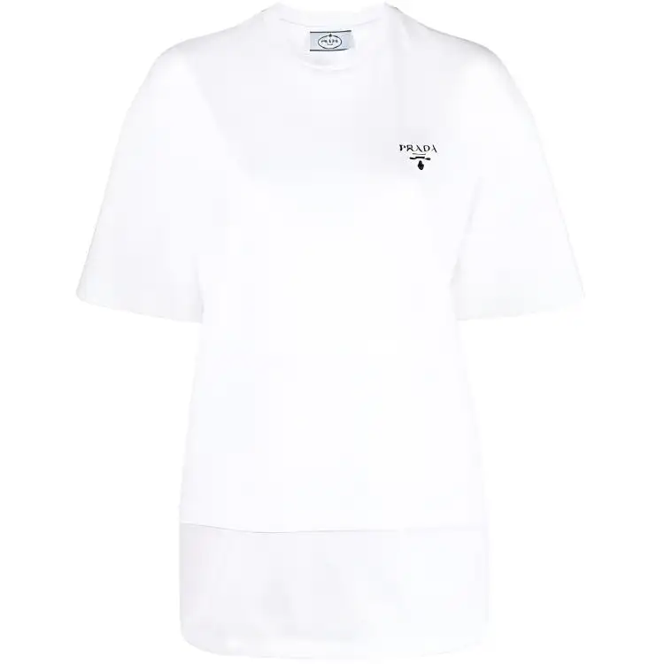 PRADA T Shirts Women's White Crew Neck Moderate Straight Fit