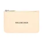 Balenciaga Cash Grained Calfskin Card Holder, Wallet Large Women's Beige