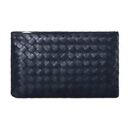 Bottega Veneta Woven Leather Clutch Large Women's Black