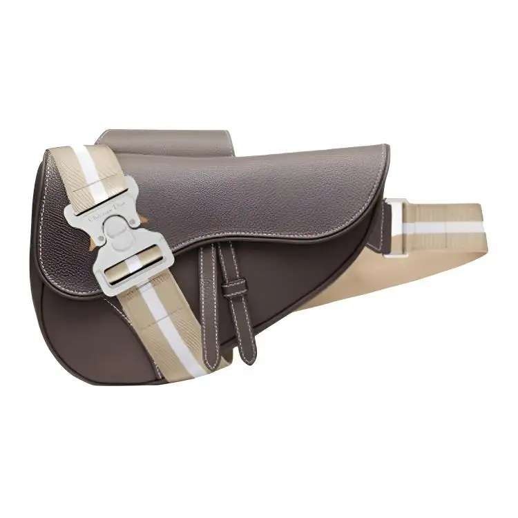 DIOR Saddle Cow Leather Sling Bag Men's Gray
